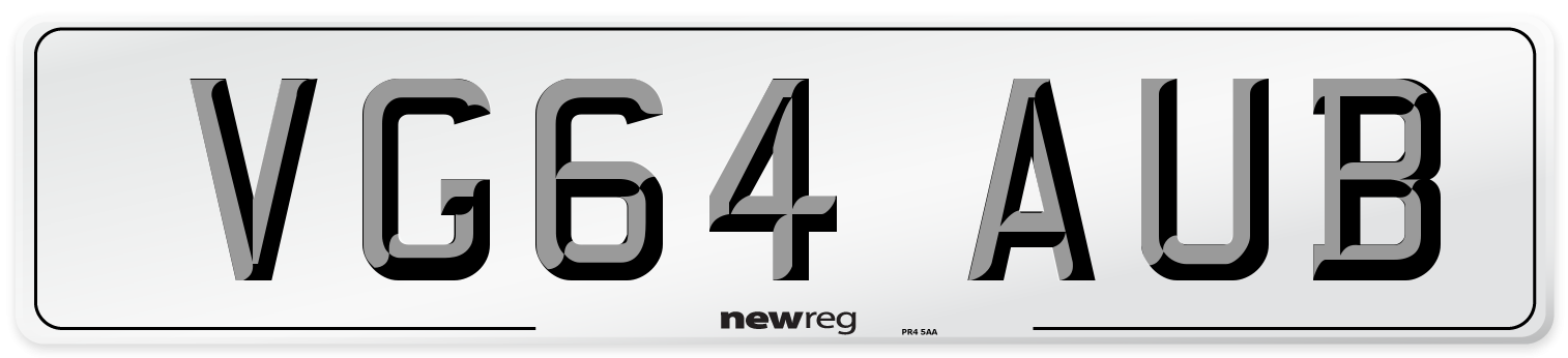 VG64 AUB Number Plate from New Reg